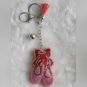 Pink and Red Ballet Shoes Keychain Bag Charm